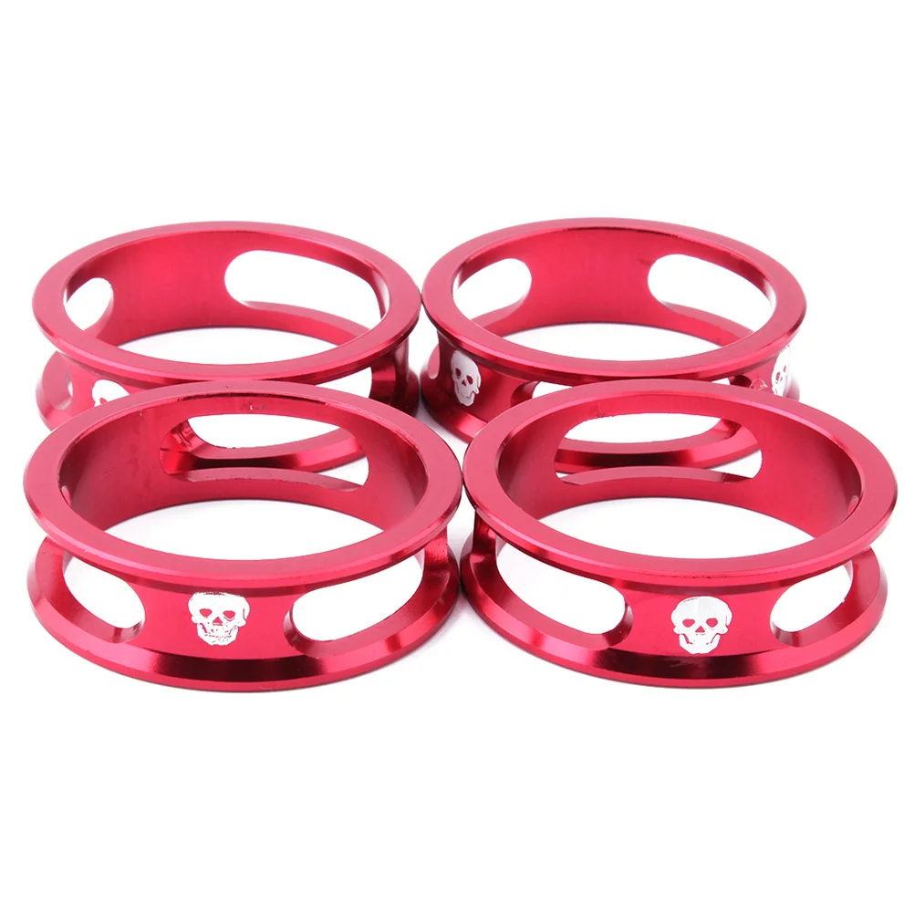 

4Pcs 28.6mm Aluminum Alloy Bike Spacers Washers Lightweight Durable Cnc Hollow Design Road Foldable Bikes 28.6mm Washer