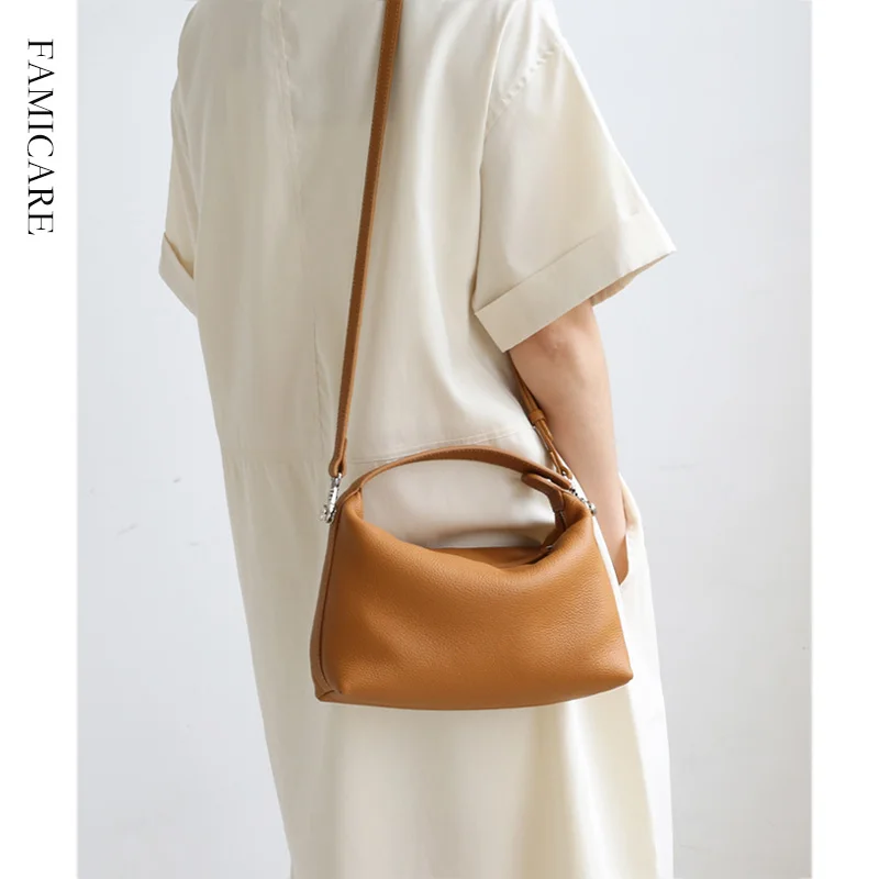 2024 New Women\'s Bag Female Luxury Soft Genuine Leather Handbag Lady Fashion Daily Casual Shoulder Bag Girls Crossbody Messenger