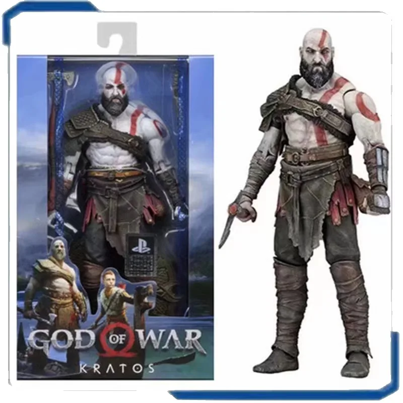 Ghost of Sparta Kratos Action Figure NECA God of War 3 Kratos Head Holding Flame Knife Model Toy Adventure Game Action Figure