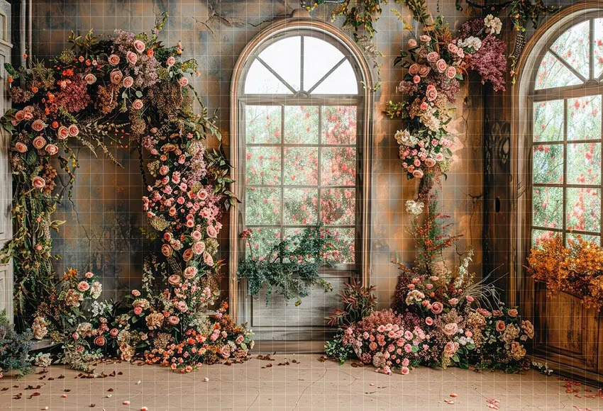 Mehofond Photography Background Boho Floral Arch Texture Adult Birthday Wedding Maternity Portrait Decor Backdrop Photo Studio