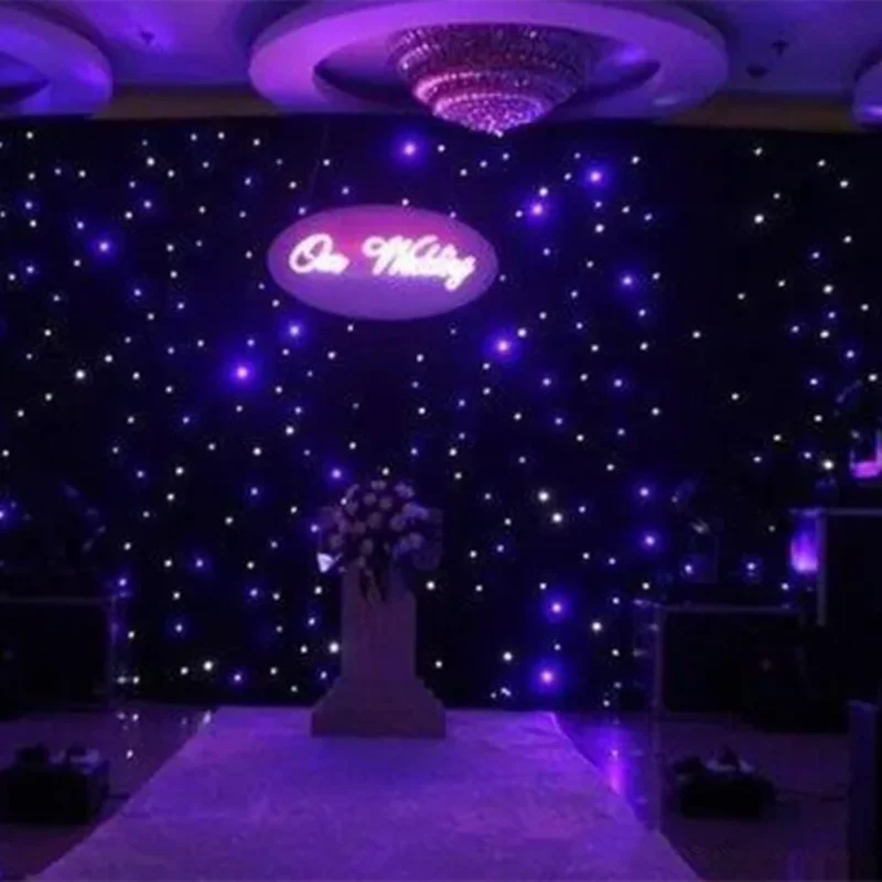 

Customized size LED Star Curtain Wedding Stage Backdrop Cloth With DMX512 Controller For Wedding Decoration Supplies