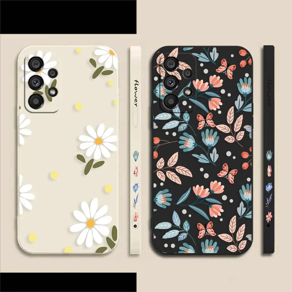 Little Floral Chrysanthemums Case For Samsung A91 A73 A72 A71 A53 A52 A51 A42 A33 A32 A23 A21S A13 A12 AO3S 4G 5G Colour Case