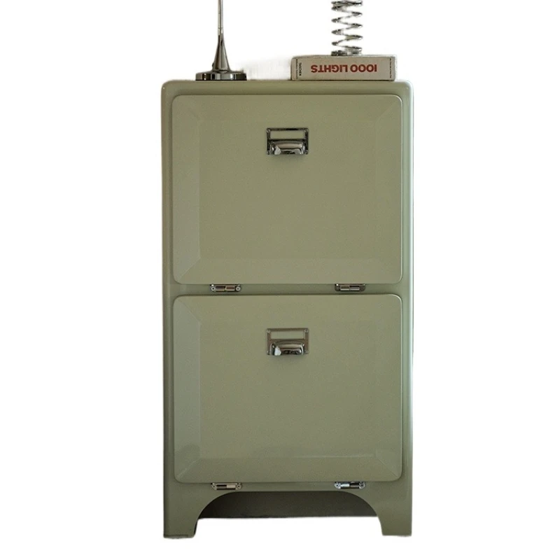 

Retro metal household entrance cabinet, living room storage iron narrow cabinet
