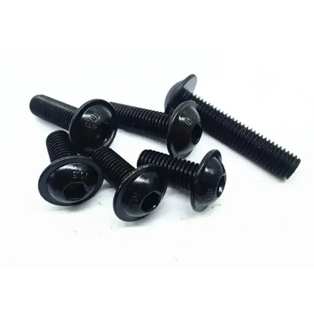 200pcs M4 M5 M6 Socket Flange Button Head Screws, High Tensile Black Allen Bolts GB7380.8-20mm 16mm 12mm 10mm 10.9