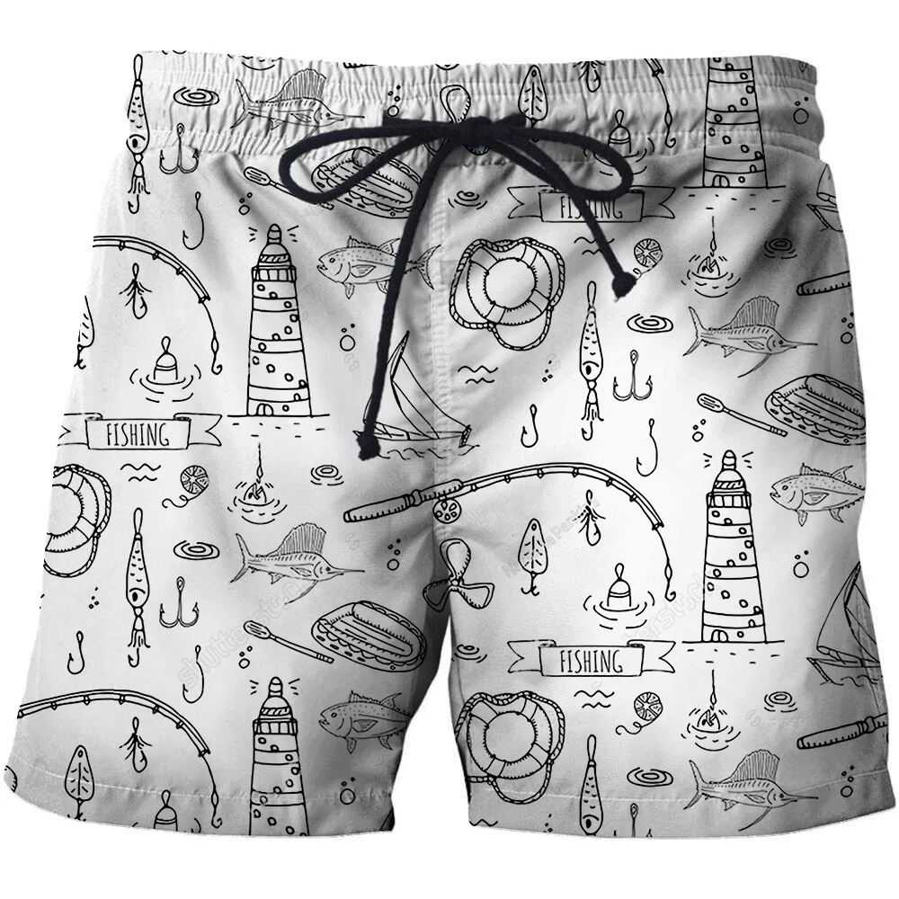 Short de plage imprimé en 3D pour homme, short de pêche d\'été, short de sport universel Animal Fish At, maillot de bain taille haute pour homme, 2023