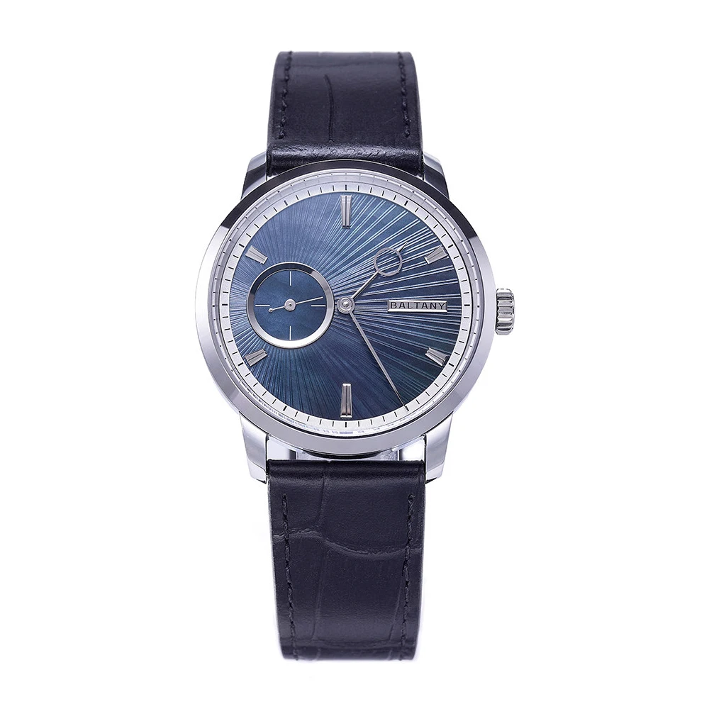 Baltany Men Automatic Watch 38mm Mechanical Wristwatch Sapphire Mirror Waterproof Hangzhou 5215 Micro Rotor MOP Dial