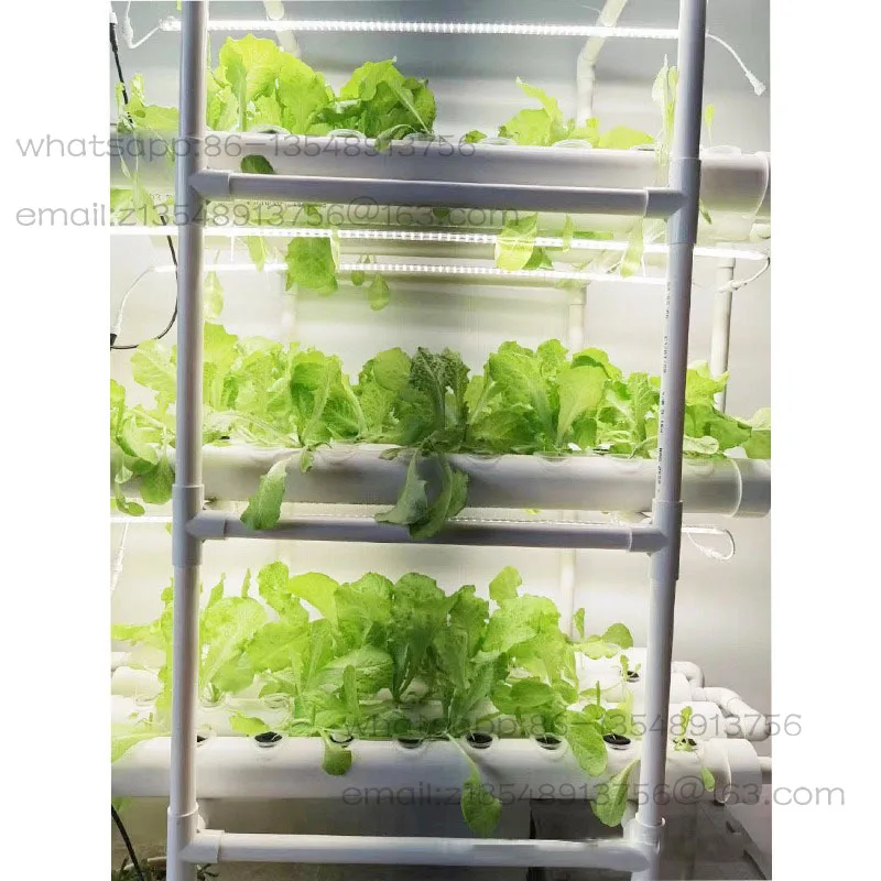 

Indoor plant horticulture vertical hydroponic system equipment Soilless three layers with 108 holes with light