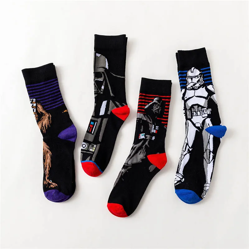 2023 New Autumn Winter Movie Hip hop Men socks Master Yoda R2-D2 Cosplay Socks Wookiee Jedi Knight Novelty Women\'s Socks 37-45