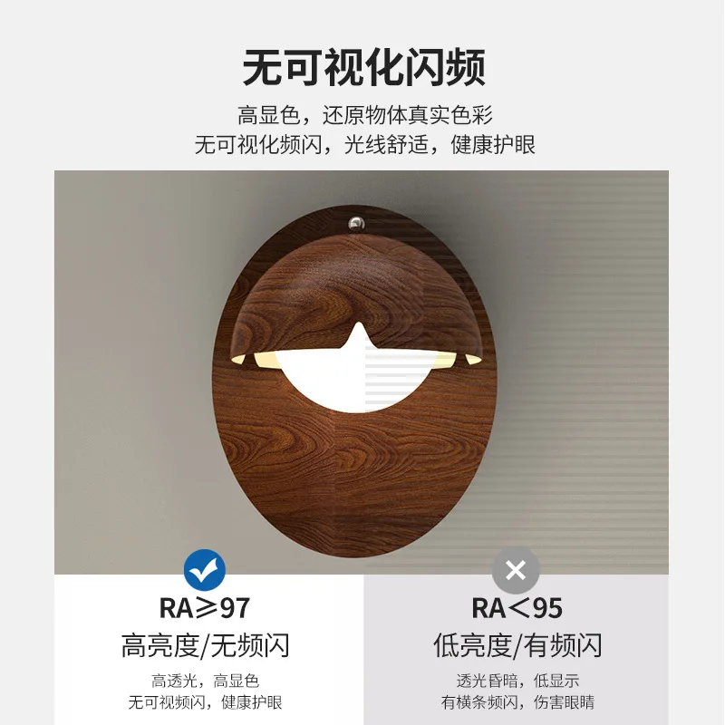 新しい中世風木目調ロッカーアーム、寝室のベッドサイドウォールランプ、書斎用ウォールランプ