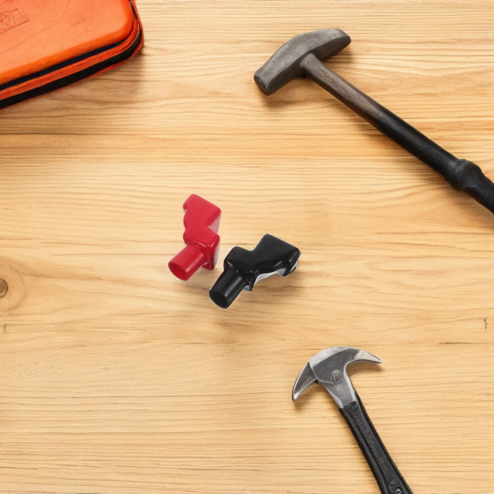 

1Pair Automotive Battery Terminal Protector Caps Flexible Soft Rubber Angled Elbow Shape Red Black Color Coding for Quick