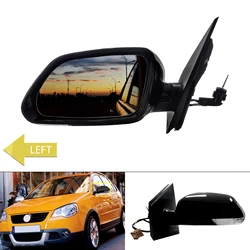 For 2005-2009 VW Polo Mk4 9N3 Left Side Door Wing Mirror Manual Cable Black N/S