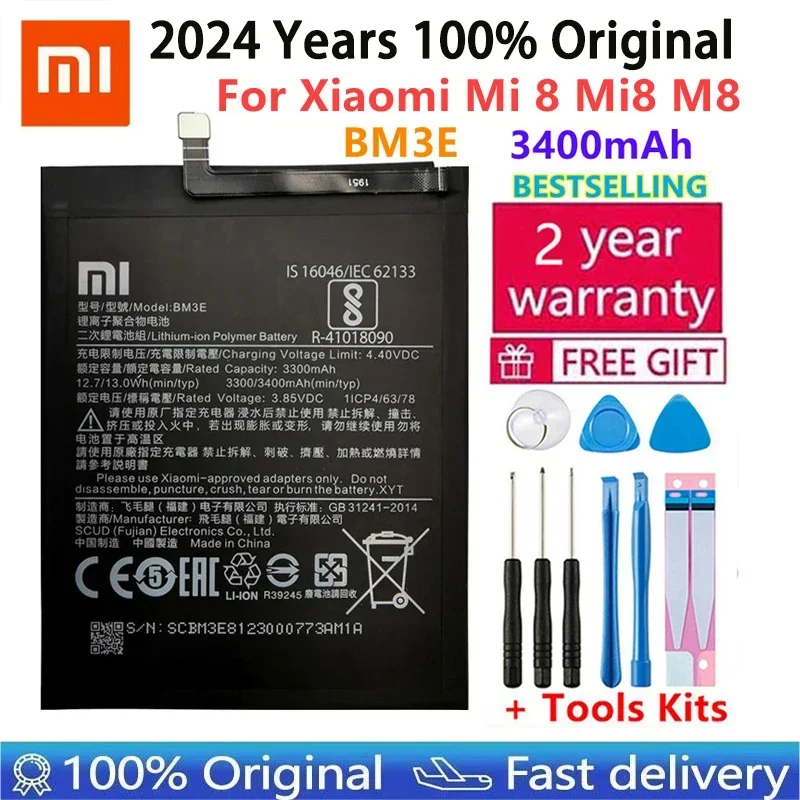 100% Original Xiaomi  Battery For Xiaomi Mi A2 MiA2 Mix 3 Note 3 Mi5 M5 5S Plus Redmi 6 Pro 6 6X Mi6 Mi6X 8 9 Mi9 Lite batteries