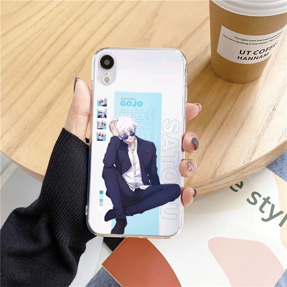 G-Gojo S-Satoru Anime Phone Case For Iphone 15 11 13 14 Pro Max 7 8 Plus X Xr Xs Max Se2020 12mini Transparent Cover