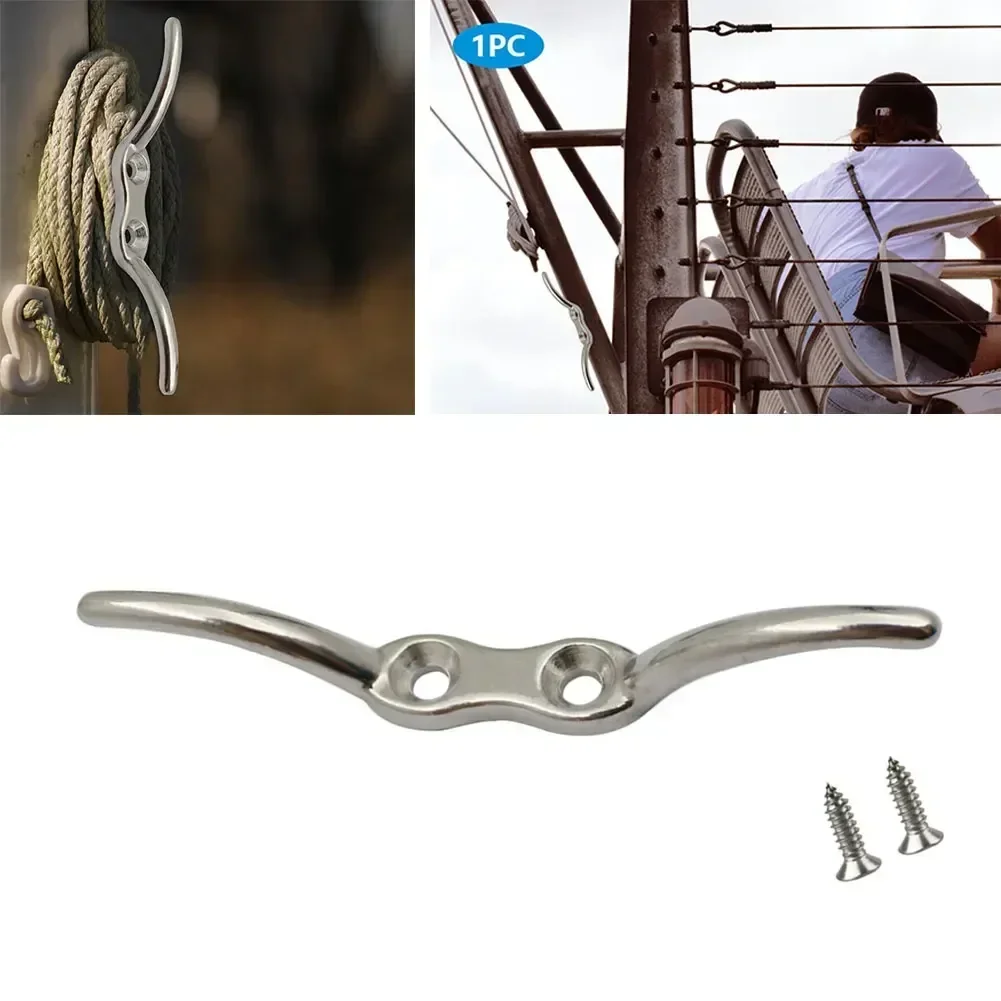 1pc Curtain Metal Hook With Screws Venetian Blinds Vertical Roller Positioning Rope Cleat Cord Pull Holder French