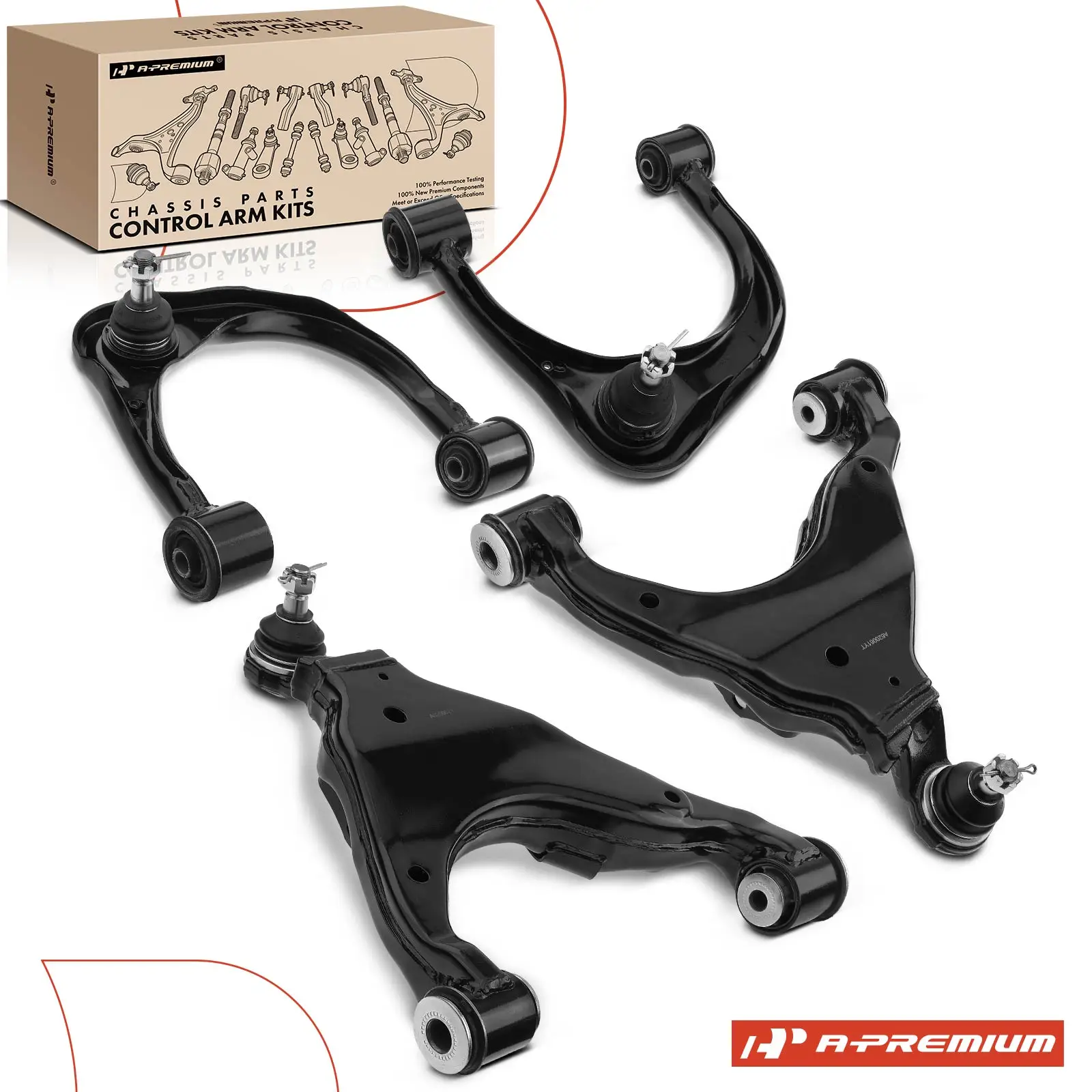 A-Premium 4x Front Lower & Upper Control Arm with Ball Joint for Toyota 4Runner 2003-2009 FJ Cruiser Lexus GX470 2003-2009