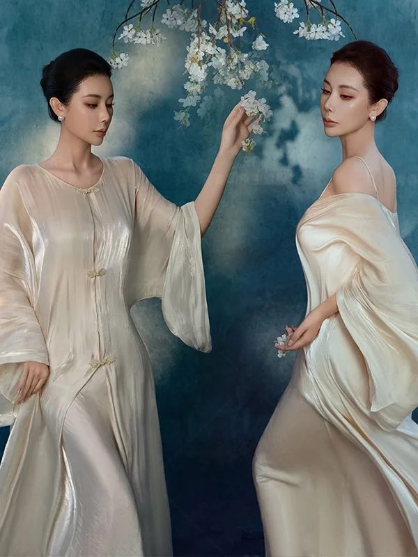

New 26 Studio Chinese Zen Style Cold Tone High-End Dress Portrait Photography Clothing Personal Shoots Traditional Chinese Co...