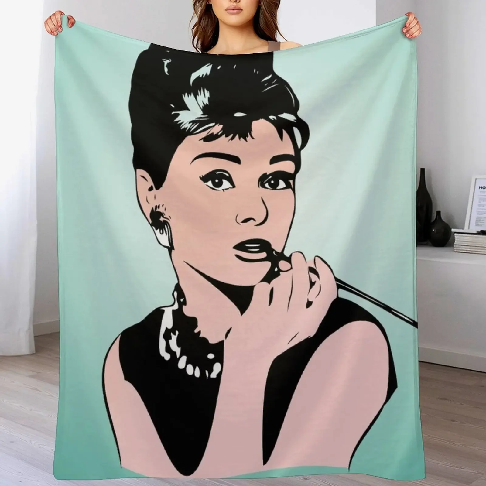 Audrey Hepburn | Pop Art Throw Blanket Cozy Throw Blanket Birthday Gift for Him Her