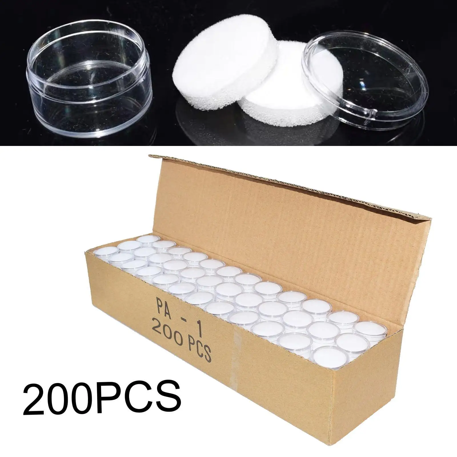 Mini Round Acrylic Jewelry Box Small Loose Gemstone Display Holder Case for Accessories Storage and Nail Art
