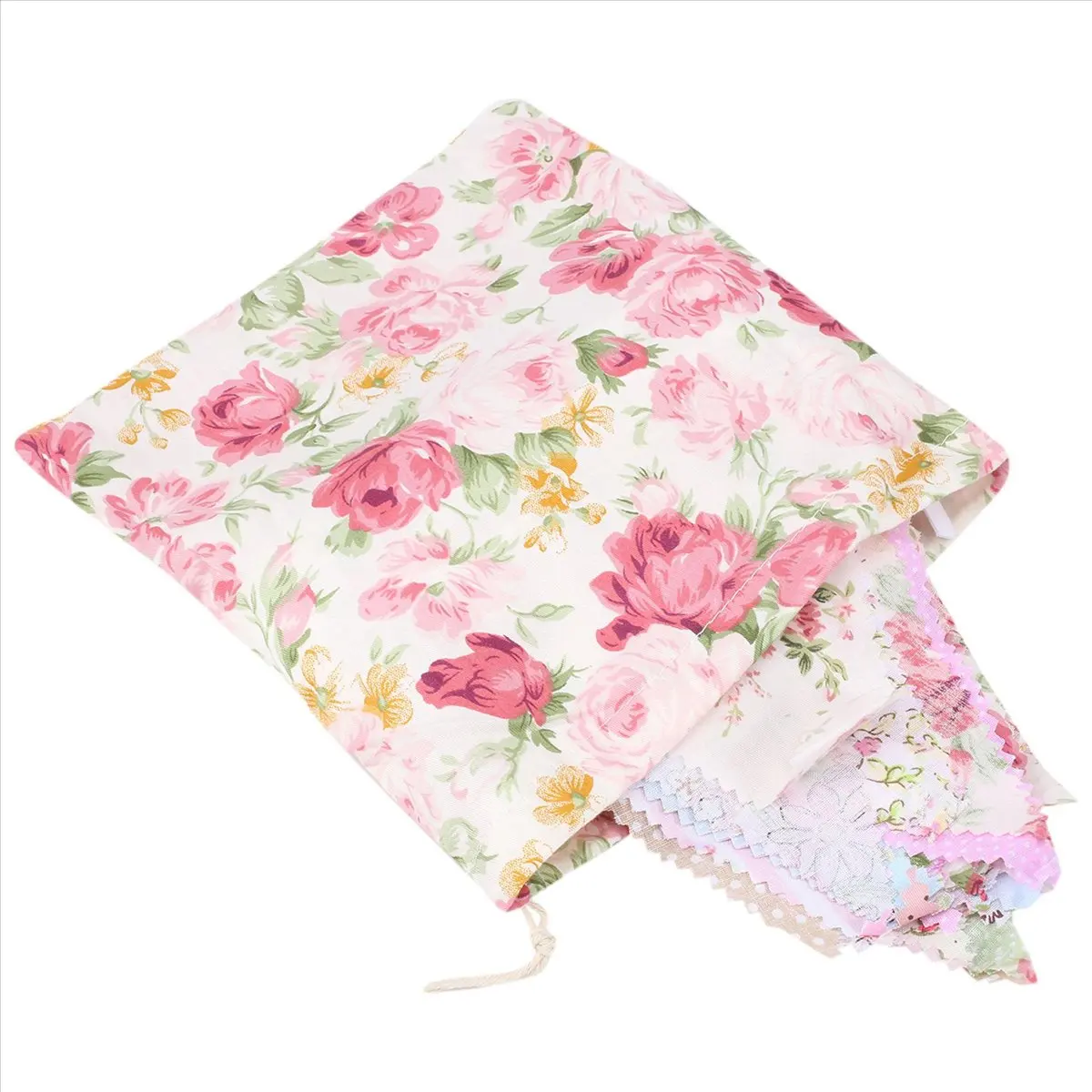 ABFS 40Ft Fabric Bunting, 42Pcs Outdoor Bunting Banner,Floral Vintage Cotton Triple-cornered Flag for Garden Birthday Party
