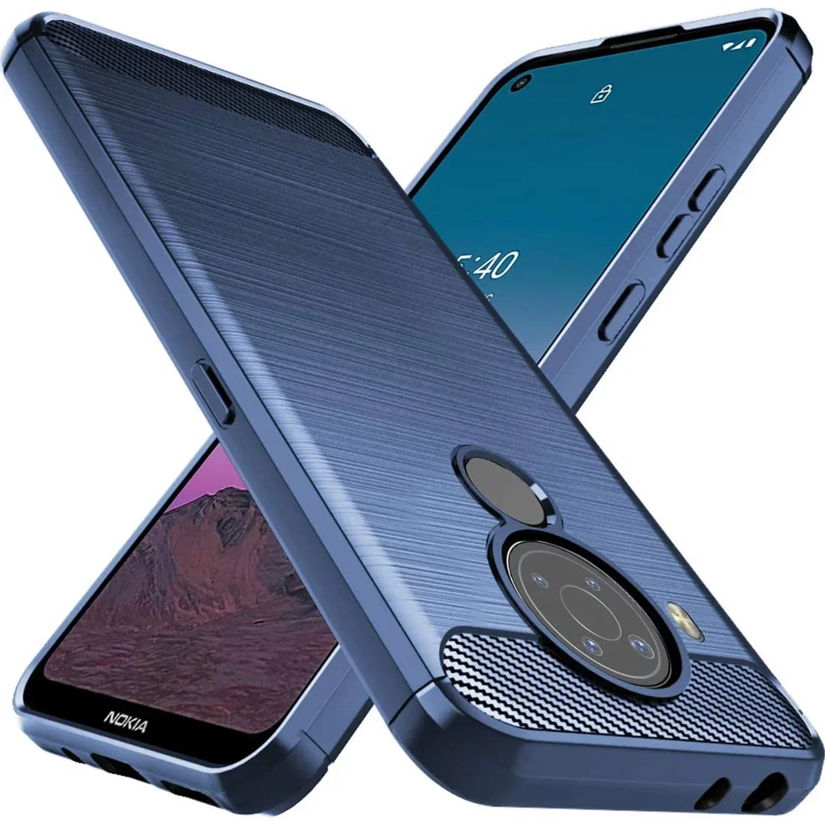 

TPU Brushed Case for Nokia 5.4 / Nokia 5.1 / 5.3 / 5.1 Plus Soft Silicon with Texture Carbon Fiber Design Cover