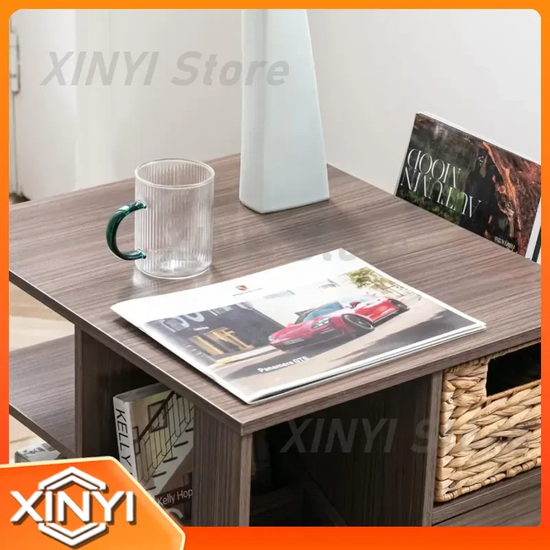 Rotatable Bedside Table for Small Apartment Bedroom Storage Nightstand Wooden Locker for Modern Home Office Furniture