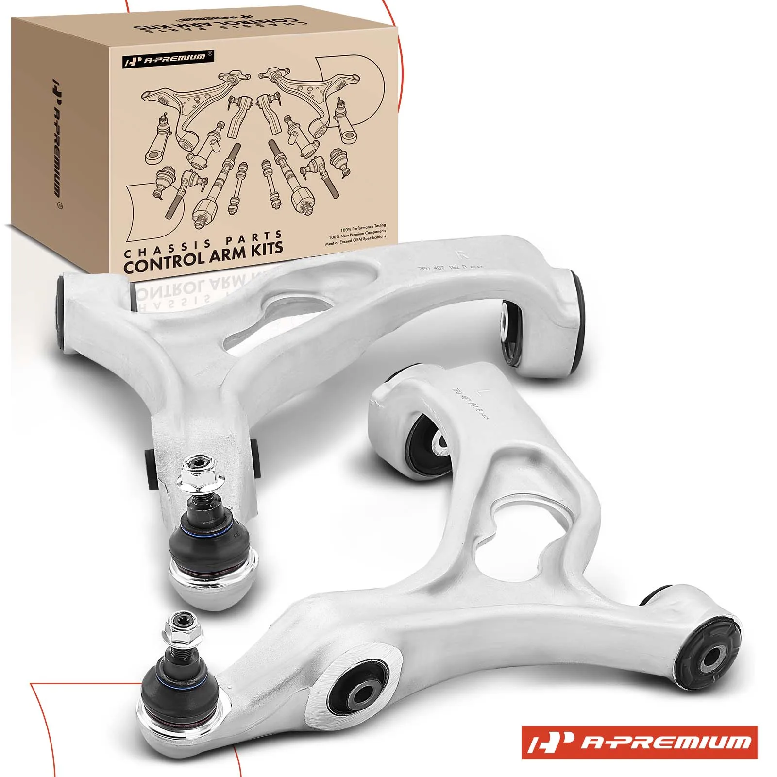 A-Premium 2x Front Lower Control Arm with Ball Joint for Audi Q7 2007-2015 Porsche Cayenne 2008-2010 Volkswagen Touareg