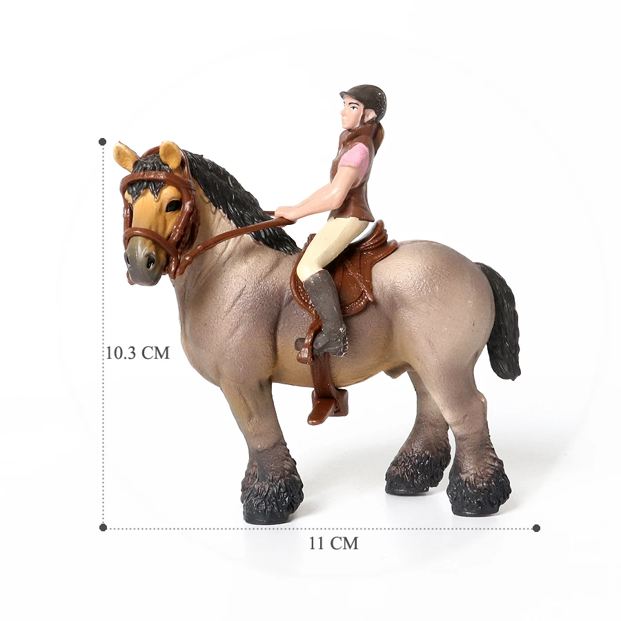 シミュレーション乗馬馬モデルフィギュア ホース with ライダー 1/60 PVC