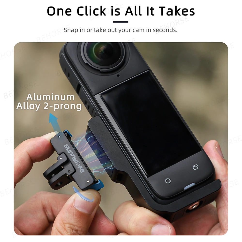 Uchwyt magnetyczny Sunnylife do adaptera magnetycznego Insta360 X5/X4 w kształcie litery L, poziome, pionowe akcesoria do montażu ze stopu aluminium