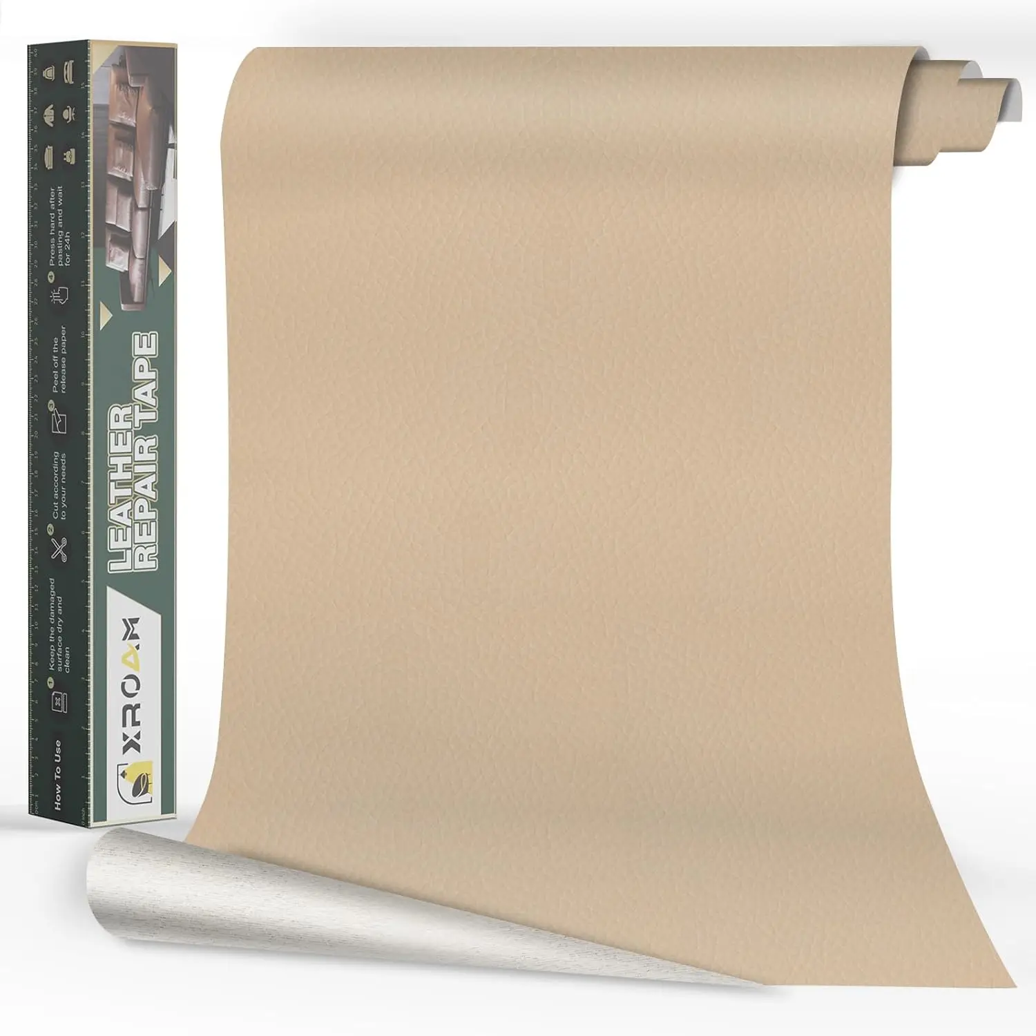 

Самоклеящаяся кожаная ремонтная лента для мебели, диванов, стульев - бежевая, 16x40 дюймов