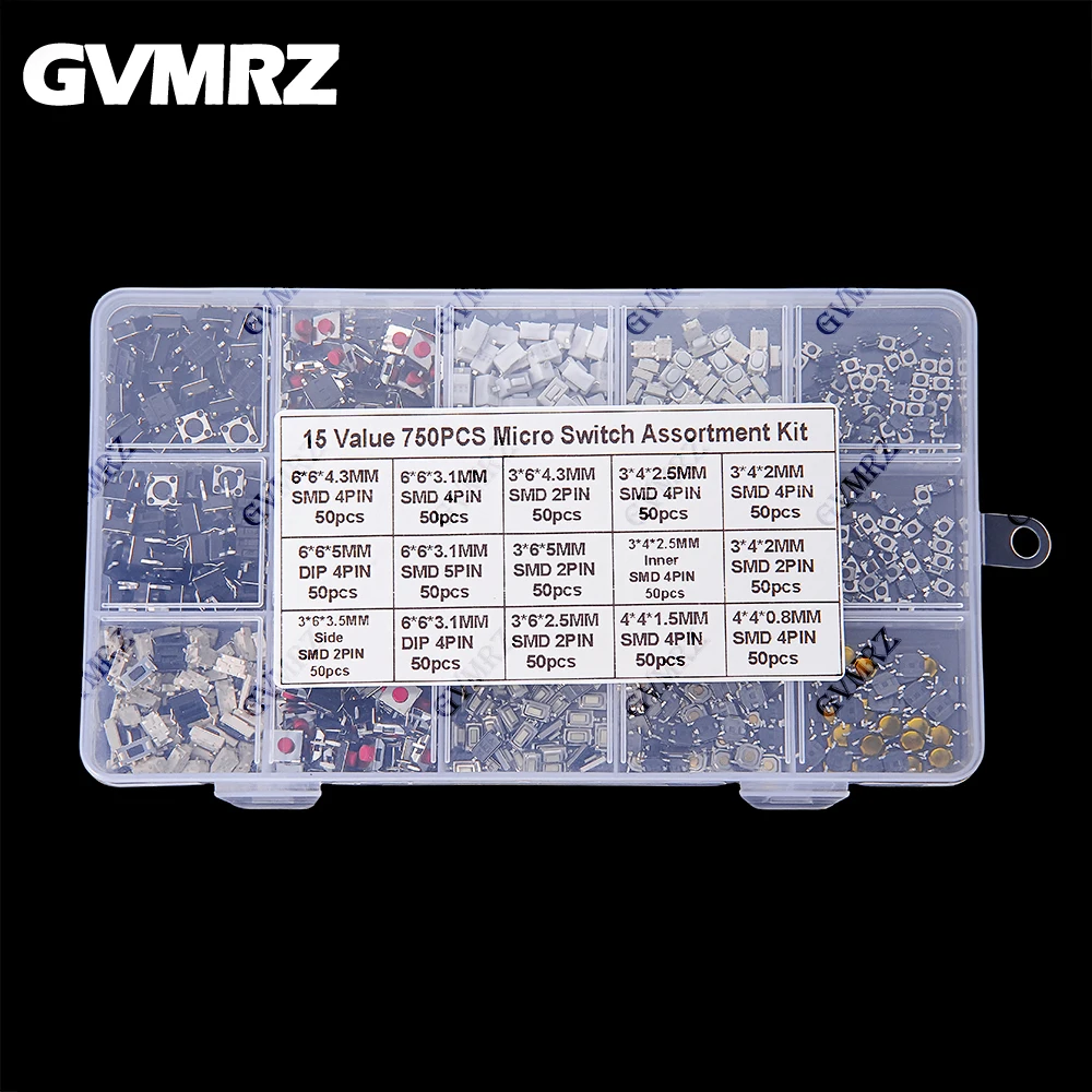 750PCS Car Remote Control Key Touch Switches Tactile Push Button Switches kit box For Hyundai Nissan Honda VW Toyota Kia Peugeot