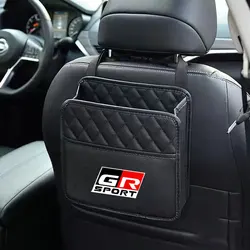 Leather Car Seat Middle Storage Bag Auto Handbag For Toyota GR Sport Gazoo Racing Yaris 86 Corolla Hilux Supra C-HR Accessories