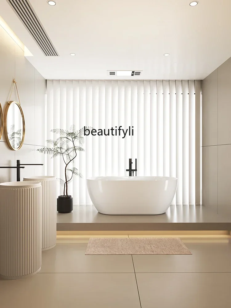 

45Bathroom acrylic integrated bathtub adult household small apartment hotel homestay oval light luxury bathtub