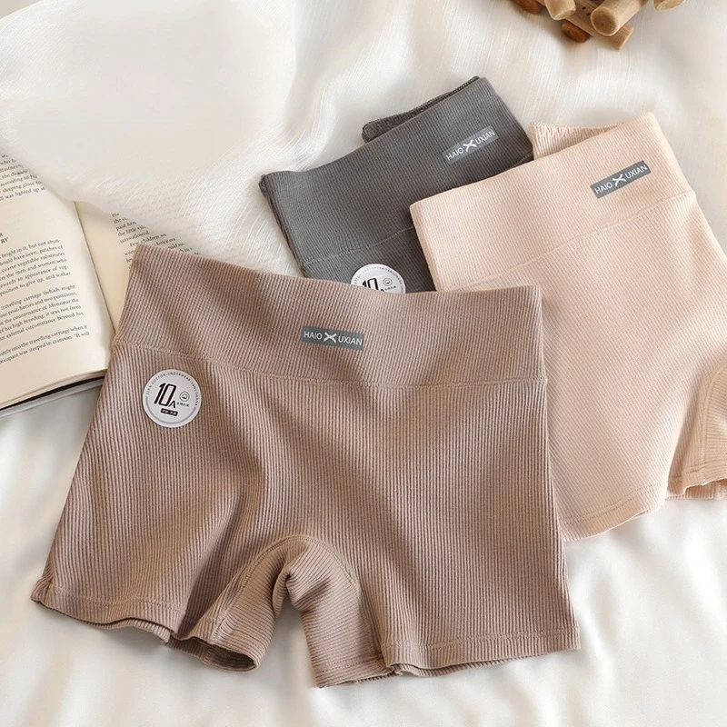 60S Cotton Women Panties Two-in-one Safety Pants 10A Antibacterial Breathable Boxers Safety Pants Ladies Girls Threaded Briefs
