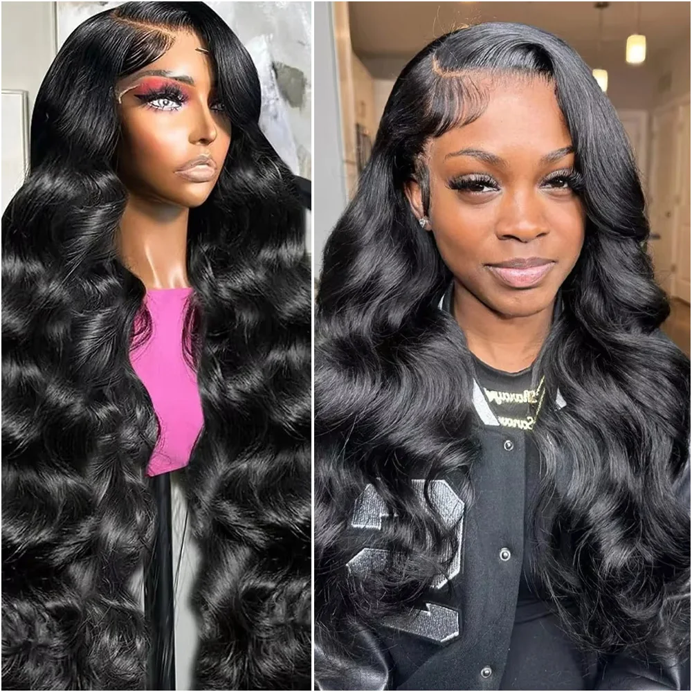 

13x4 13x6 Hd Transparent Body Wave Lace Front Wig 40 Inch Pre Plucked 200% Density Lace Frontal Human Hair Wig For Black Women