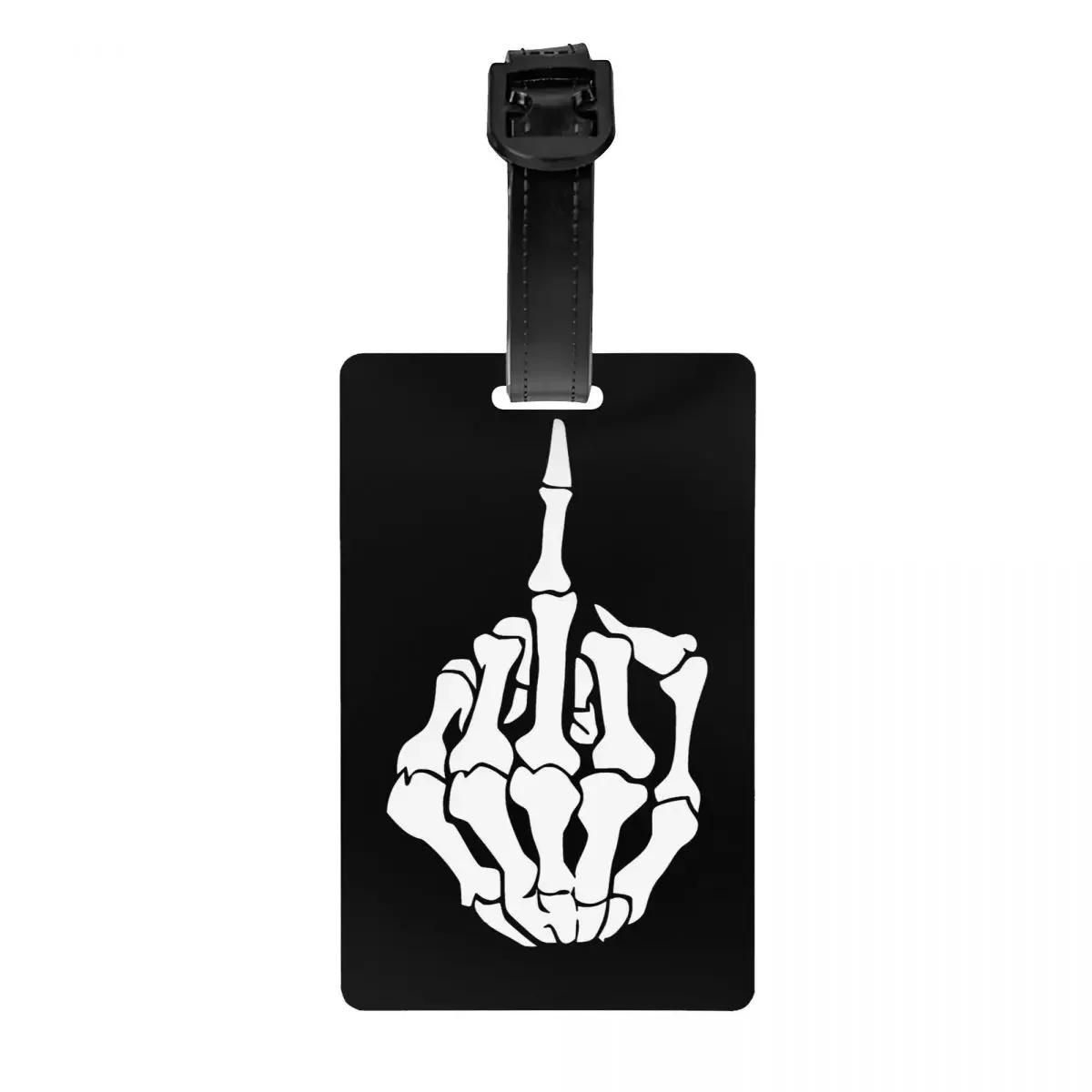 

Skeleton Middle Finger Luggage Tag Travel Bag Suitcase Privacy Cover ID Label