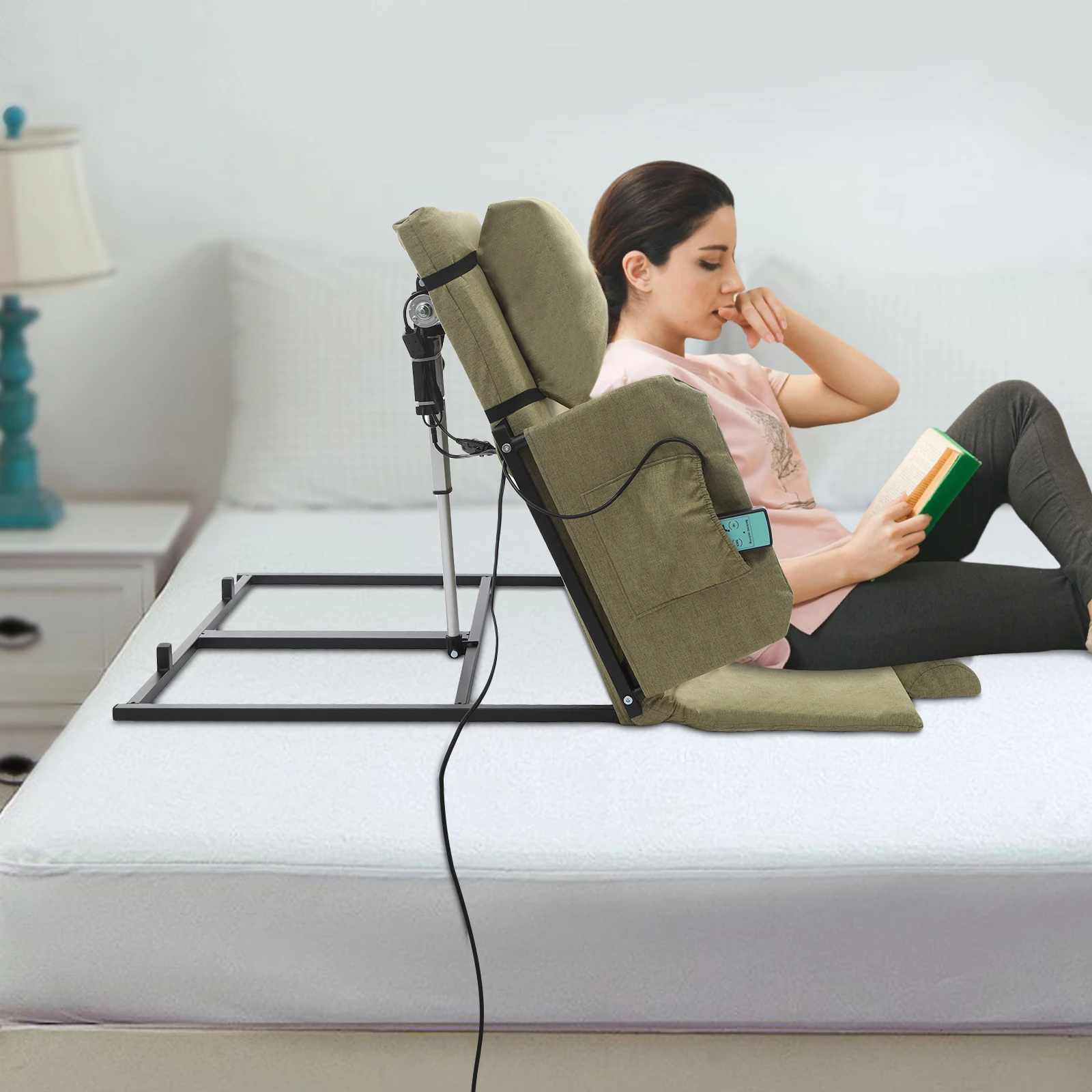 مسند الظهر للرفع الكهربائي للمريض | مساعد رفع سرير التمريض | معدات رعاية التنقل لكبار السن لدعم الظهر #6