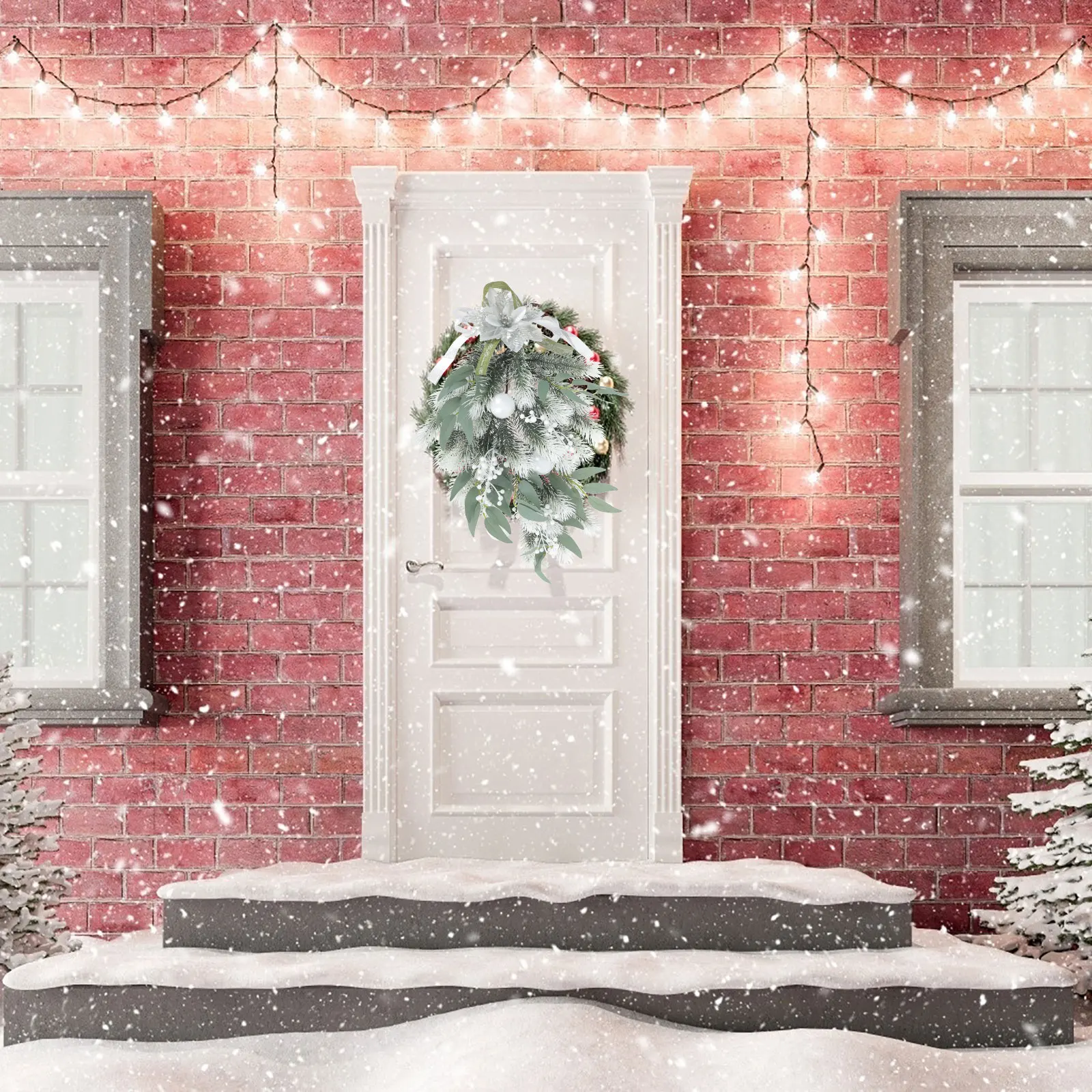 

1Pcs Christmas Fake Plants Plastic Pendant Hanging Ornament Xmas Door Decor Creative Tree Shaped Pendant Home Hanging Decor