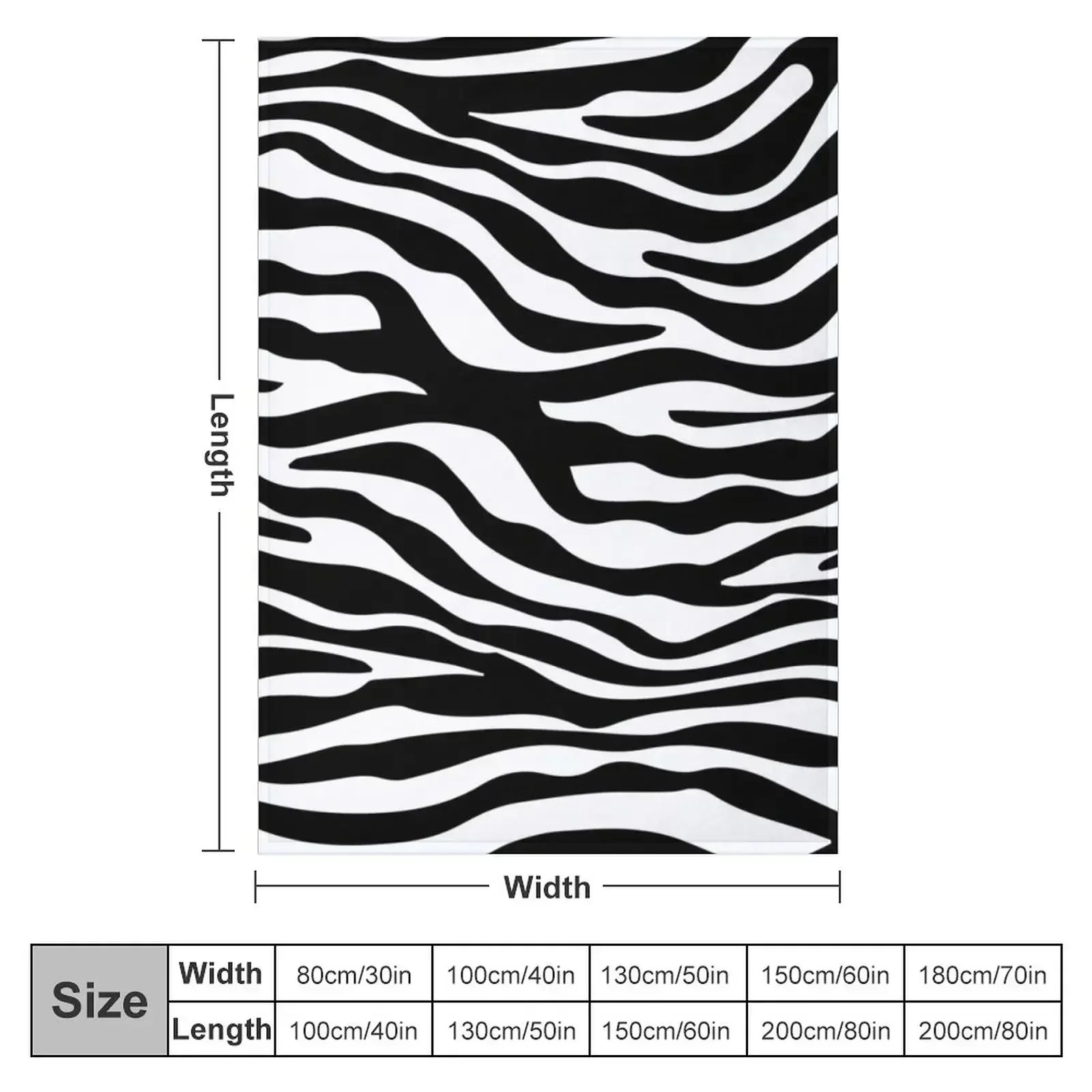 zebra skin Throw Blanket couch cozy soft plush fuzzy picnic outdoor blanket