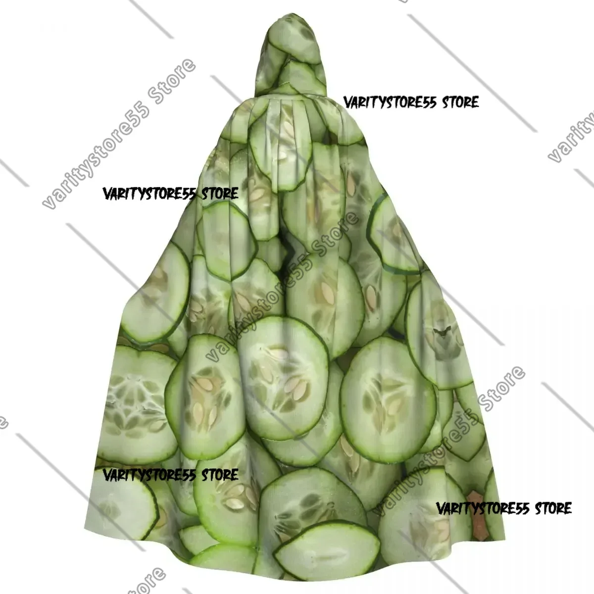 

Cucumber Hooded Cloak Halloween Party Cosplay Woman Men Adult Long Witchcraft Robe Hood