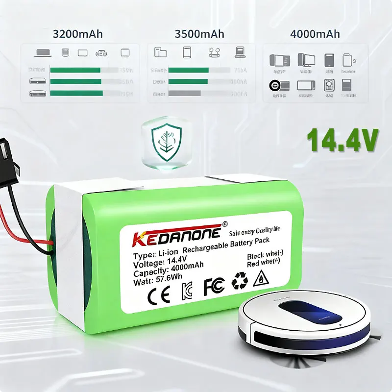 

4.0Ah 14.4V Li-ion battery for Cecotec Conga Excellence 950 990 1090 Ecovacs Deebot DN621 601/605 Eufy RoboVac 35C Panda i7 V710