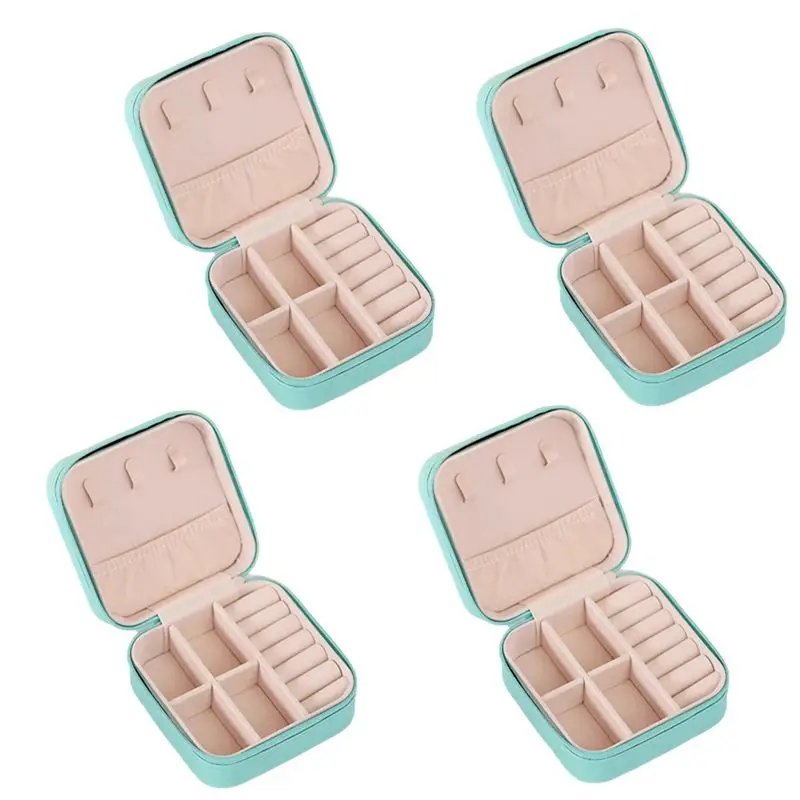 AWAH Mini Jewelry Box PU Leather Portable Travel Jewelry Storage Box Ring Earring Necklace Storage view 4