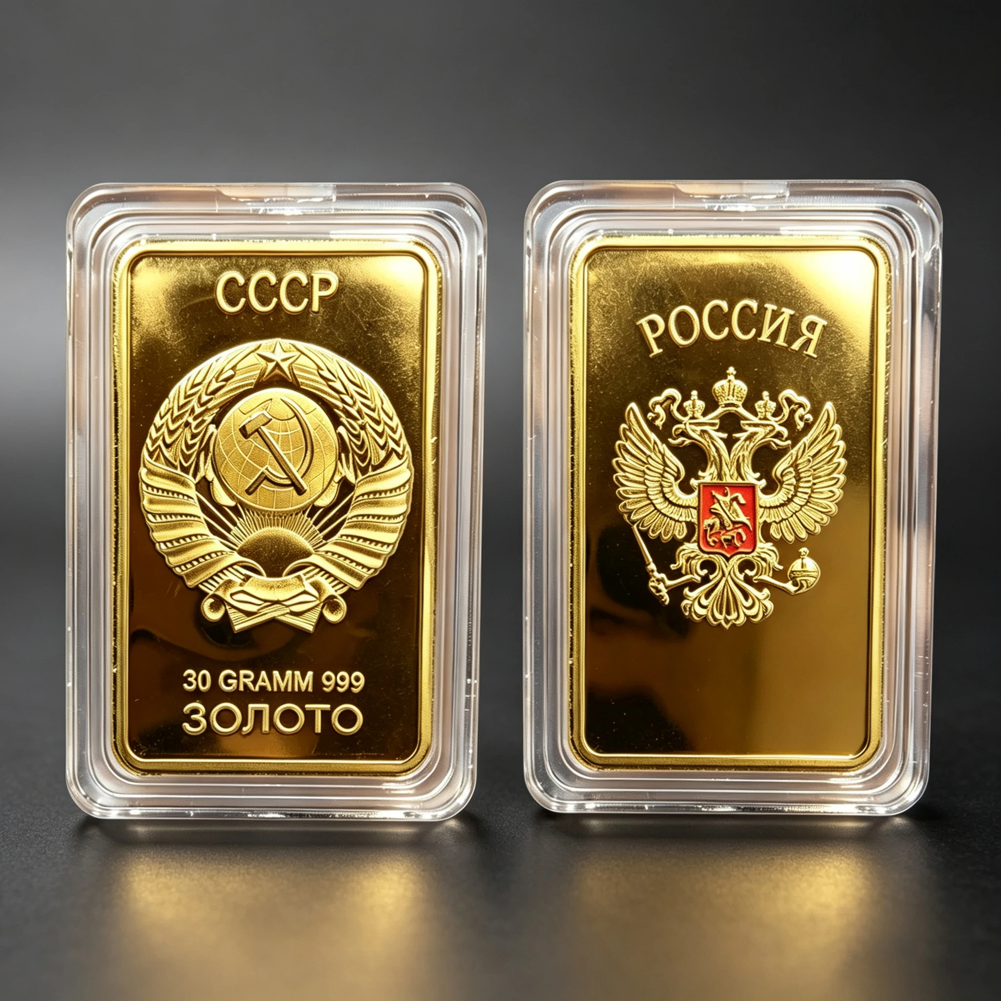30g Soviet Union Russia Gold Plated Alloy Bar Collectible Replica Souvenir Alloy Bar Souvenir Collectible Gold Plated