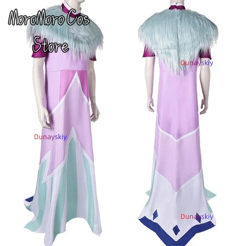 CosplayCartoon Helluva Cosplay Boss Andrealphus disfraz de juego de rol Falda larga chal de piel uniforme de fiesta de Halloween carnaval papel Pla