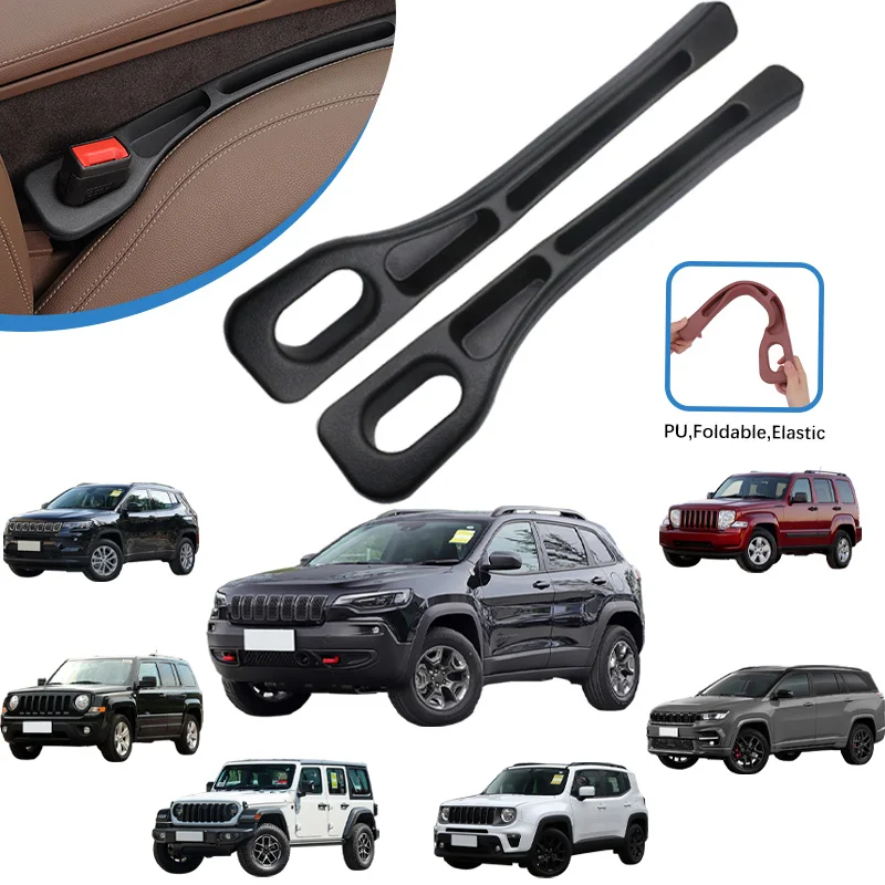 2Pcs Car Seat Gap Filler Between Seats For Jeep Grand Cherokee XJ Renegade Compass Wrangler JK TJ Patriot SRT Trail Hawk