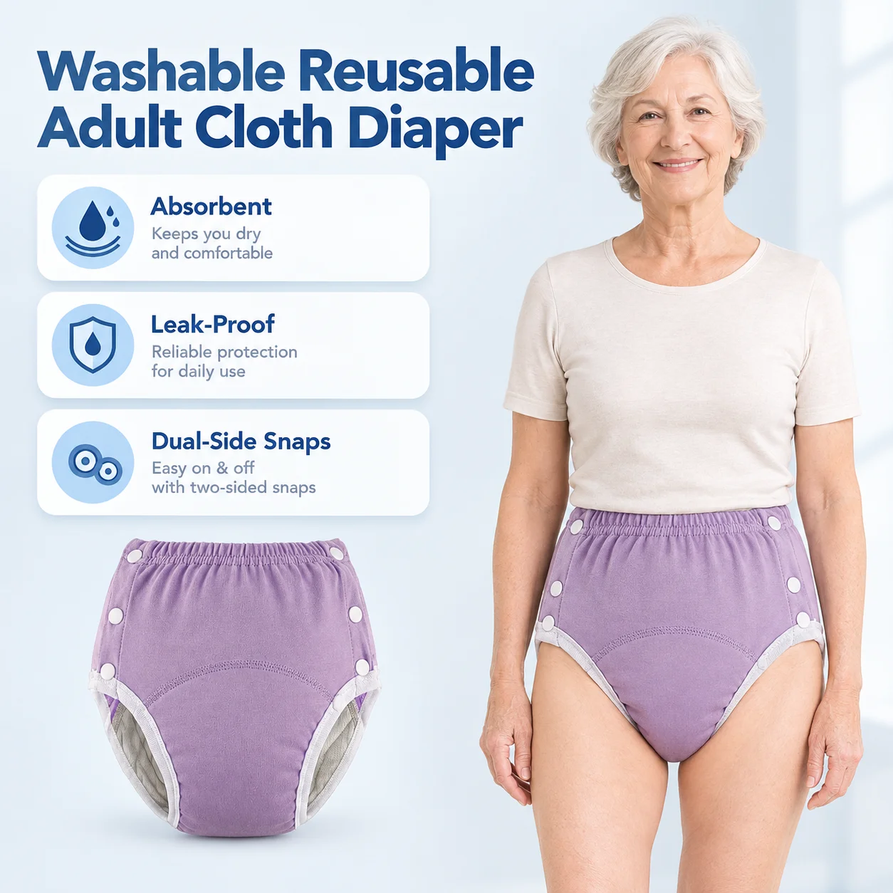 Practical Adult Diaper Pants Special Need Comfortable Absorbent Reusable Incontinence Pants Daily Incontinence Care