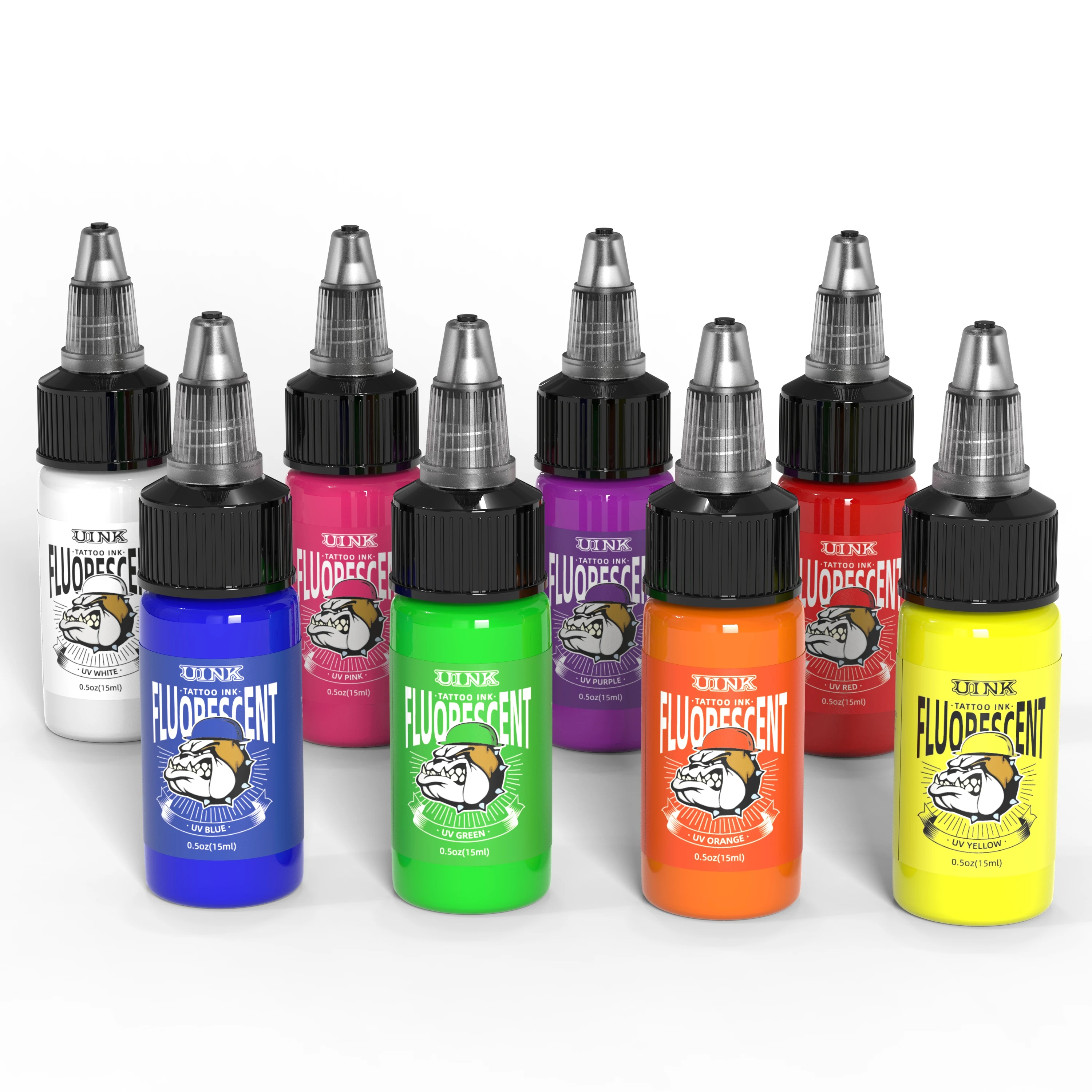 DQFART 8 ألوان الأشعة فوق البنفسجية الفلورسنت الوشم الحبر عديم الرائحة هيئة الفن المهنية الوشم الصباغ مثالية لفن الجسم والشخصية