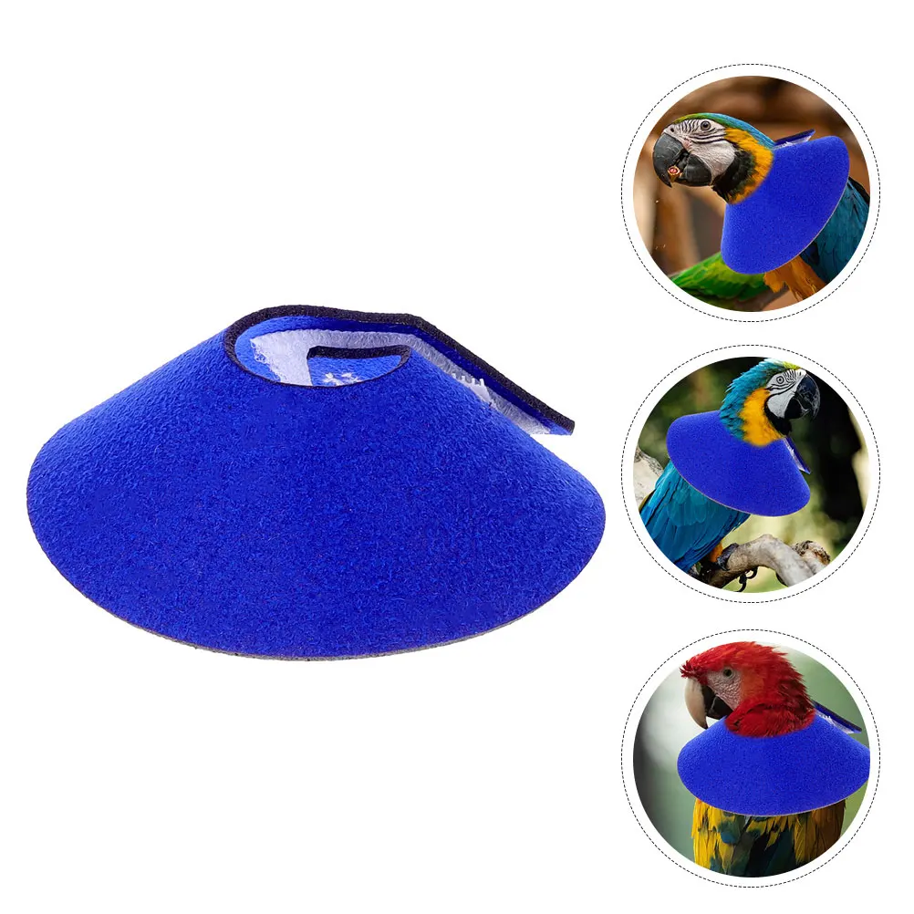 

Blue Anti bite Bird Collar for Parrots Protective Cone Pets Accessories Bite Resistant Easy On Off Microfiber Material Stylish