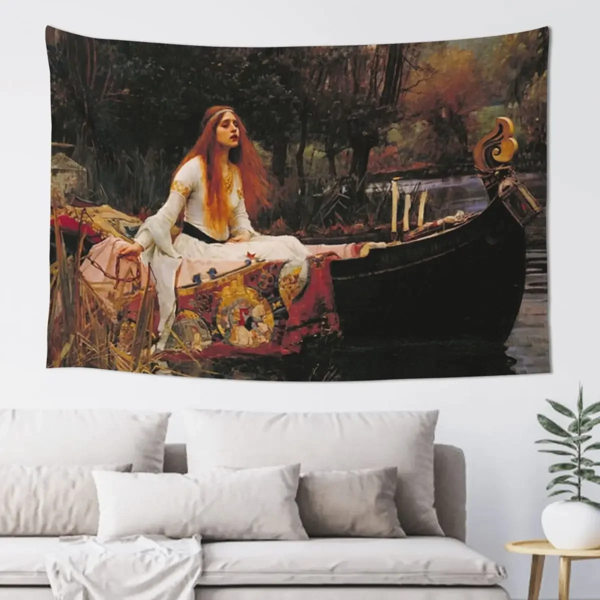 THE LADY OF SHALLOT - WATERHOUSE Tapestry Decorations For Your Bedroom Japanese Room Decor Tapestry