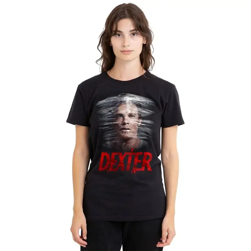 Dexter Plastic Wrap Ladies T Shirt S 2Xl Black