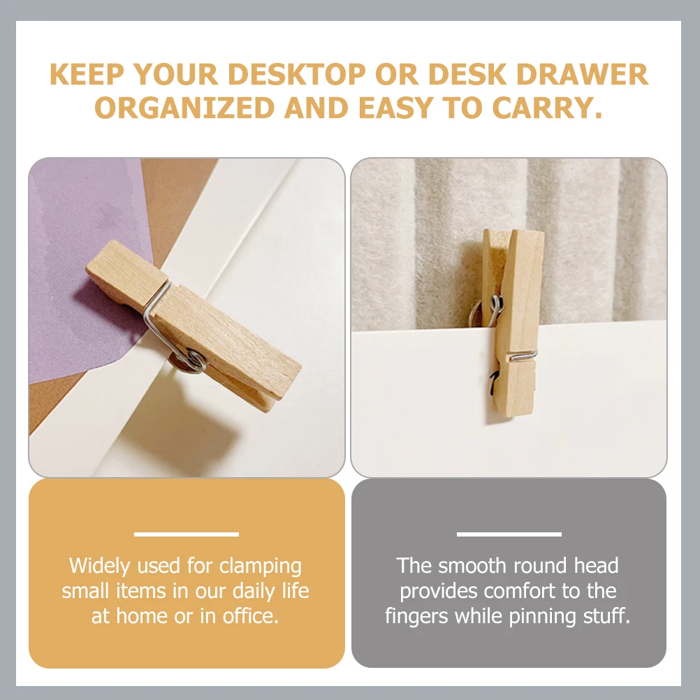 20個の木製プッシュピンクリップ多目的写真壁アートワーク装飾用穴なしソリューションプッシュピンクリッププッシュピン鋲